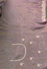 Lavender Pure Satin silk Designer saree- PBRDS4A