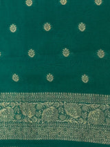 Dark pink and Aqua blue Dola silk saree- PBRSB2N