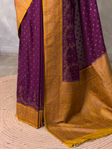 Purple and Yellow Georgette saree- PBRSB1L