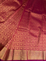 Wine Bridal Kanchipuram saree- PBRIDEK33
