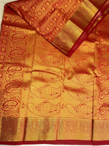 Maroon Bridal Kanchipuram saree- PBRIDEK33C