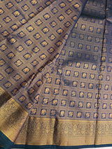 Teal Blue Bridal Kanchipuram saree- PBRIDEK33E