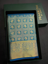 Peacock Blue Bridal Kanchipuram saree- PBRIDEK33F