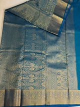 Peacock Blue Bridal Kanchipuram saree- PBRIDEK33F