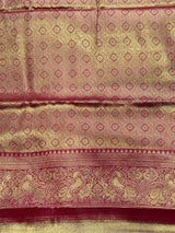 Off white and Red Bridal Tissue Kanchipuram saree- PBRIDEK37A