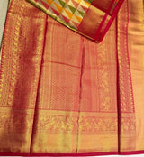 Off white and Red Bridal Tissue Kanchipuram saree- PBRIDEK37A