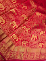 Red Bridal Kanchipuram saree- PBRIDEK34
