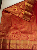 Maroon Bridal Kanchipuram saree- PBRIDEK34A