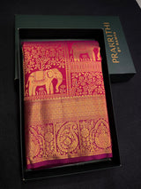Wine Bridal Kanchipuram saree- PBRIDEK34B