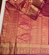 Wine Bridal Kanchipuram saree- PBRIDEK34B