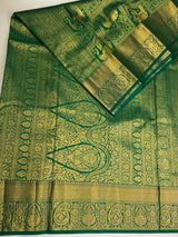 Green Bridal Kanchipuram saree- PBRIDEK34C