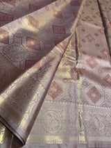 Nude Lavender Tissue Kanchipuram saree- PBRIDEK37B