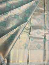 Pastel Blue Tissue Kanchipuram saree- PBRIDEK37C