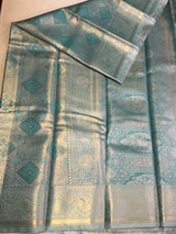 Pastel Blue Tissue Kanchipuram saree- PBRIDEK37C