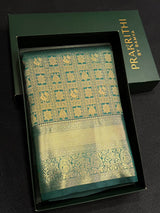 Peacock Green Bridal Kanchipuram saree- PBRIDEK39C