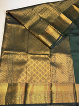 Dark Green Bridal Kanchipuram saree- PBRIDEK39E