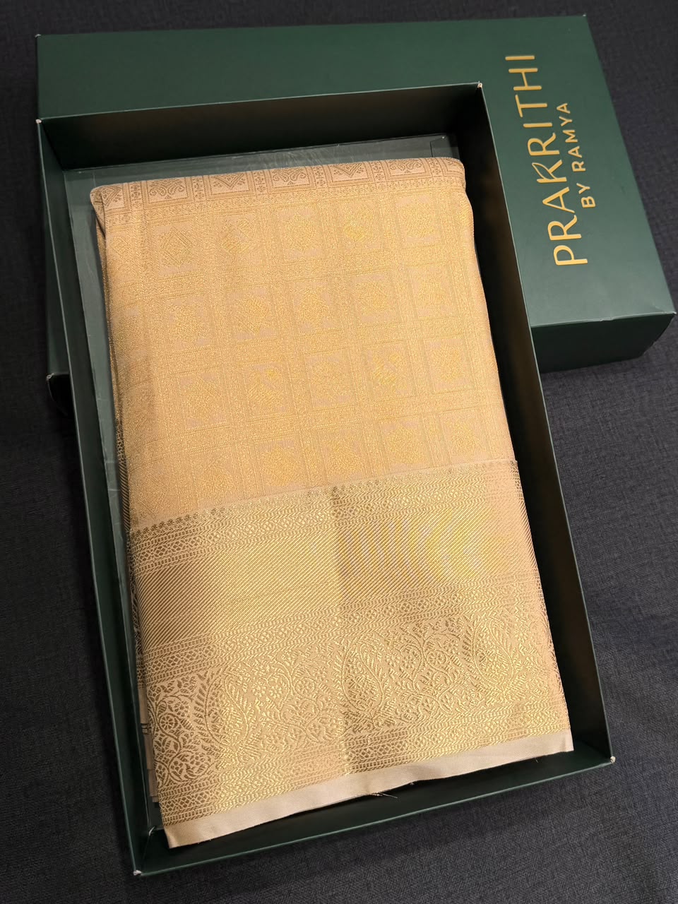 Sandal Bridal Kanchipuram saree- PBRIDEK39F