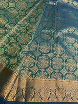 Peacock Blue Bridal Kanchipuram saree- PBRIDEK35C