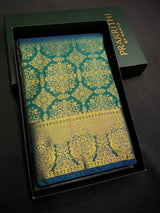 Peacock Blue Bridal Kanchipuram saree- PBRIDEK35C