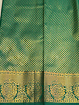 Peacock Green Red Blue Bridal Kanchipuram saree- PBRIDEK35E