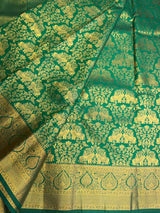 Green Bridal Kanchipuram saree- PBRIDEK36