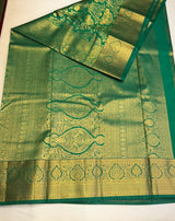 Green Bridal Kanchipuram saree- PBRIDEK36