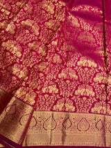 Wine Bridal Kanchipuram saree- PBRIDEK36D