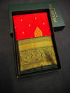 Red and Green Semi Kanchipuram Silk Saree - PSSRN77