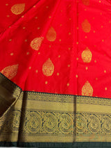 Red and Green Semi Kanchipuram Silk Saree - PSSRN77