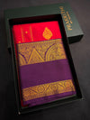 Red and Violet Semi Kanchipuram Silk Saree - PSSRN79