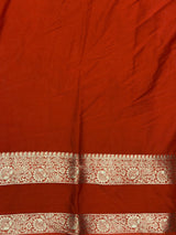 Brown and Orange Crepe silk saree- PBRSB3