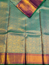 Pecock blue and Purple Pure Kanchipuram Silk saree - PPURE186