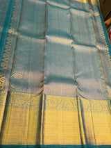 Peacock blue Pure Kanchipuram Silk saree - PPURE194