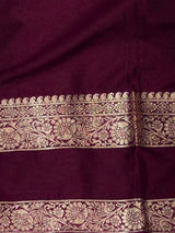 Blue and maroon Crepe silk saree- PBRSB3D