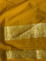 Deep Maroon And Yellow Crepe silk saree- PBRSB3H