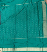 Rani Pink and Blue Crepe silk saree- PBRSB4B