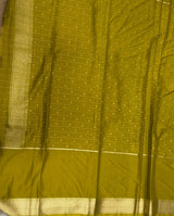 Maroon and Olive green Crepe silk saree- PBRSB4K