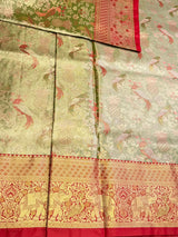 Green and Red pink Tissue Kanchipuram saree- PBRIDEL1