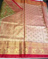 Green and Red pink Tissue Kanchipuram saree- PBRIDEL1