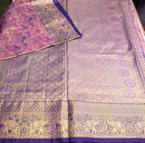 Pink and Blue Tissue Kanchipuram saree- PBRIDEL3