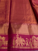 Bluish Green and Rani Tissue Kanchipuram saree- PBRIDEL8