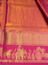 Gold and Rani Pink Tissue Kanchipuram saree- PBRIDEL10