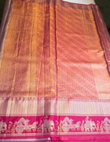 Gold and Rani Pink Tissue Kanchipuram saree- PBRIDEL10