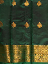 Brown and Green semi kanchipuram soft silk saree - PSSN216