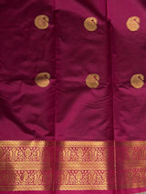 Olive Green and Magenta semi kanchipuram soft silk saree - PSSN219