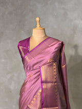 Onion Pink and Magenta semi kanchipuram soft silk saree - PSSN229