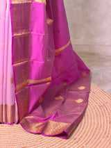 Lavender and Magenta semi kanchipuram soft silk saree - PSSN232