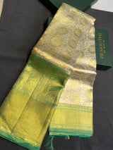 Silver ,Gold and Green pure Tissue Kanchipuram Silk saree - PPURE198