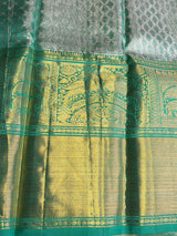 Silver ,Gold and Green pure Tissue Kanchipuram Silk saree - PPURE198