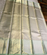 Pastal Green and Silver pure Tissue Kanchipuram Silk saree - PPURE200
